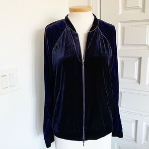 Elie Tahari Sport Velvet Jacket Purple & Black Size Large